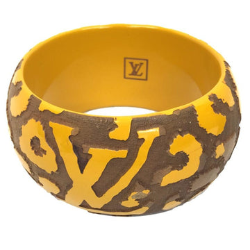 LOUIS VUITTON wood bangle bracelet brassle Leo monogram M65929 yellow x brown