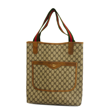 GUCCIAuth  Sherry Line 33 013 4133 Women's GG Supreme Tote Bag Beige