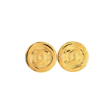 Chanel here mark round type earrings gold accessories vintage Vintage Earring