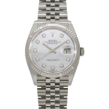 ROLEX Datejust 36 126234NG Random White Shell x 10P Diamond Men's Watch