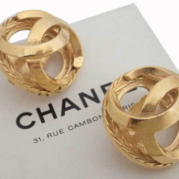 CHANEL Earrings Coco Mark Gold Womens