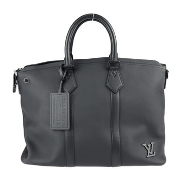 LOUIS VUITTON Lockit LV Aerogram Tote Bag M59158 Grain Calf Leather Black Handbag Boston Vuitton