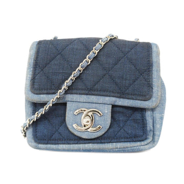CHANEL Shoulder Bag Matelasse Chain Denim Blue Silver Hardware Women's