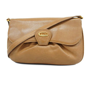 GUCCIAuth  Shoulder Bag Women's Leather Light Brown