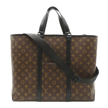 LOUIS VUITTON Weekend Tote GM Brown Black Monogram macassar PVC coated canvas M45733