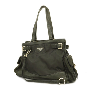 Prada Tote Bag Testuto Nylon Black Silver metal