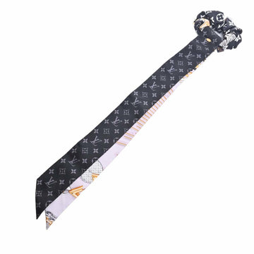 LOUIS VUITTON Monogram Silk Be Mindful Scrunchie Hair Tie M68951 Black Multicolor Women's