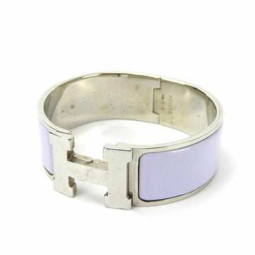 HERMES bracelet bangle Click Clack H purple silver enamel accessories ladies