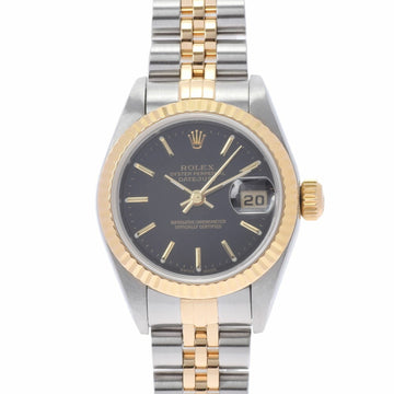 Rolex Datejust 79173 Ladies YG/SS Watch Automatic Winding Black Dial