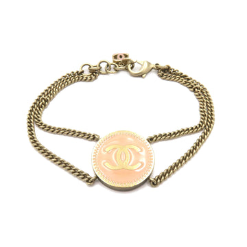 CHANEL COCO Mark Bracelet Pink Gold metal