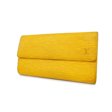 LOUIS VUITTONAuth  Epi Porto Mone Credit M63579 Women's Long Wallet Jaune