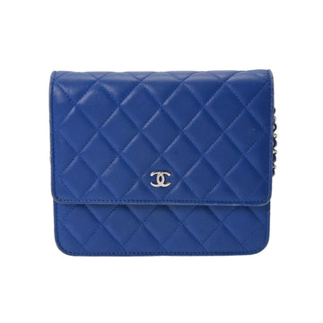 CHANEL Matelasse Chain Blue Ladies Lambskin Shoulder Bag