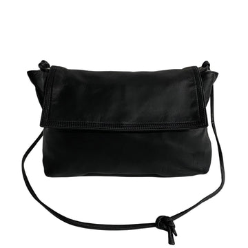 LOEWE Anagram Logo Nappa Leather Genuine Drawstring Mini Shoulder Bag Pochette Sacoche Black