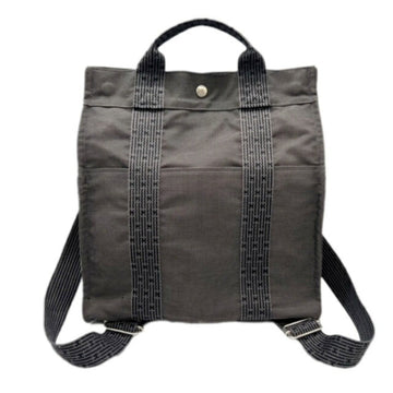 HERMES Sackad MM Tote Bag Rucksack Backpack Canvas Gray Black