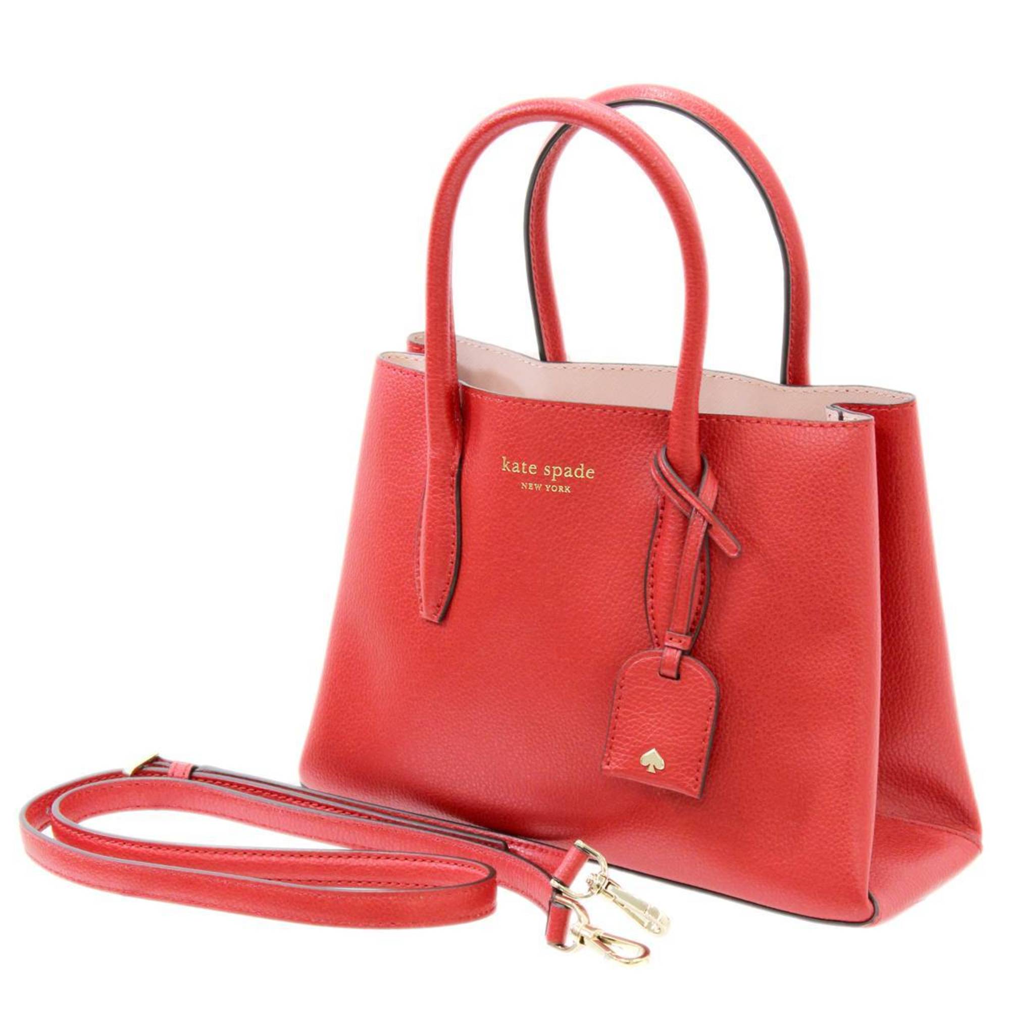 Kate spade red hot sale leather handbag