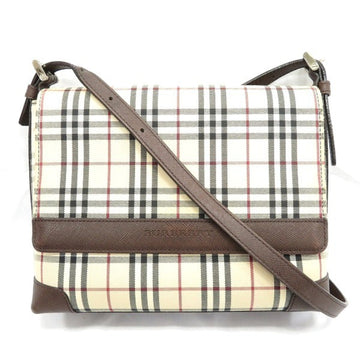 BURBERRY Nova Check Canvas x Leather Bag Shoulder Ladies