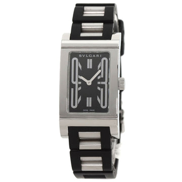 BVLGARI RT39S Rettangolo Watch Stainless Steel Rubber Men