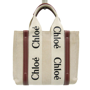 CHLOE Woody Small CHC22AS397I2690U Men,Women Canvas,Leather Tote Bag Beige,Brown