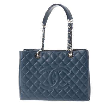 CHANEL GST Grand Tote Blue Ladies Caviar Skin Bag