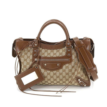 GUCCI Balenciaga The Hacker GG Supreme Neo Classic Medium 2way Hand Shoulder Bag Beige 681695