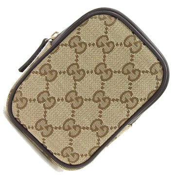 GUCCI Cigarette Case GG 115249 Beige Dark Brown Canvas Leather Pouch Tobacco Ladies Men's