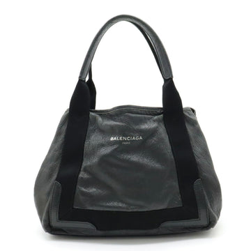 BALENCIAGA Exclusive Line Navy Hippo S Tote Bag Handbag Leather Black 339933