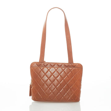 Chanel matelasse shoulder bag handbag brown leather ladies CHANEL