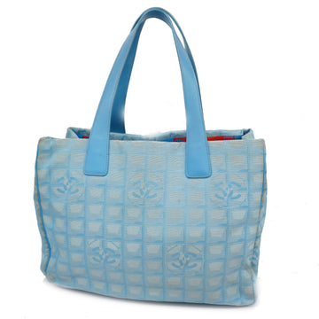 CHANELAuth  New Travel Line Women's Nylon Canvas Tote Bag Blue