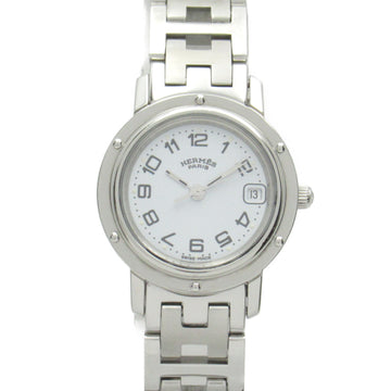 HERMES Clipper Wrist Watch Watch Wrist Watch CL4.210 Quartz White Stainless Steel