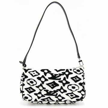 LOUIS VUITTON Shoulder Bag Urs Fisher Collaboration Tufted Monogram Pochette Accessoire M45565 White Black Small Limited