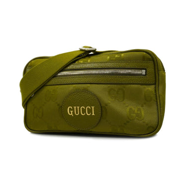 GUCCI Waist Bag Off the Grit 631341 Nylon Olive Green Silver Hardware Men Women