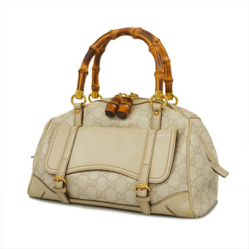 GUCCI handbag bamboo sima 159400 leather ivory gold hardware ladies