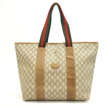 GUCCI Old Sherry Line GG Plus Tote Bag Beige Unisex