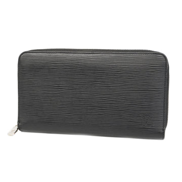 LOUIS VUITTONAuth  Epi Zippy Organizer NM M62643 Long Wallet Noir