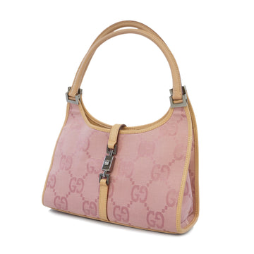 GUCCIAuth  Jackie 002 1068 Women's GG Canvas Handbag Beige,Pink