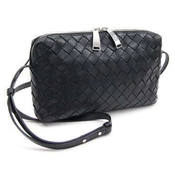Bottega Veneta Shoulder Bag Maxi Intrecciato 597329 Black Leather Ladies