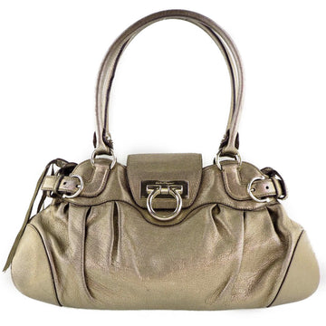 SALVATORE FERRAGAMO Marissa Gancini AU 21 6317 Calf Silver Ladies Handbag