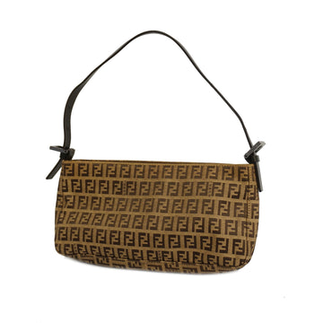 FENDIAuth  Zucchino Handbag Women's Nylon Canvas Handbag Brown