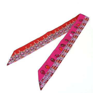HERMES Twilly scarf 100% silk pink red accessories ladies Accessories