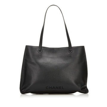 Chanel tote bag shoulder black caviar skin ladies CHANEL