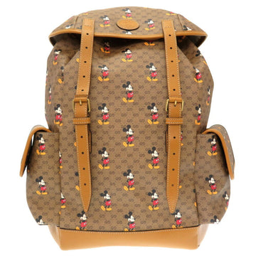 Gucci Mickey Print Disney Collaboration Mini GG Supreme Beige 603898 Rucksack Bag Brown
