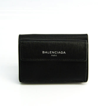 Balenciaga Essential Mini Wallet 410133 Women's Leather Wallet (tri-fold) Black