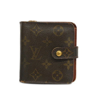 LOUIS VUITTONAuth  Monogram Compact Zip M61667 Men,Women,Unisex Wallet