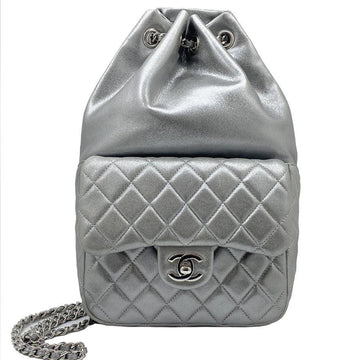 Chanel matelasse rucksack backpack purse type vintage leather silver A94417 21 series ladies men