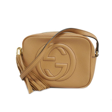 GUCCIAuth  Soho Women's Leather Shoulder Bag Beige