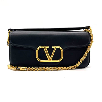 VALENTINO GARAVANI Garavani Handbag Shoulder Bag V Logo Leather Black Ladies