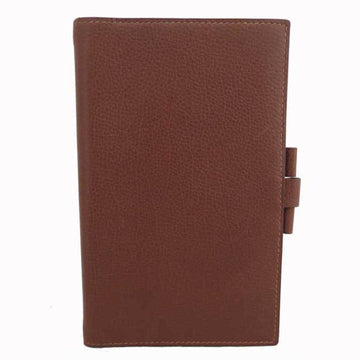 HERMES notebook cover brown leather agenda ladies men