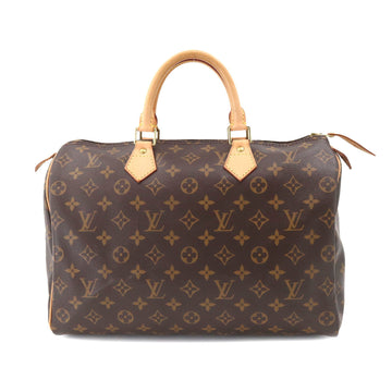 LOUIS VUITTON Monogram Speedy 35 Hand Bag Brown M41524 Gold Hardware