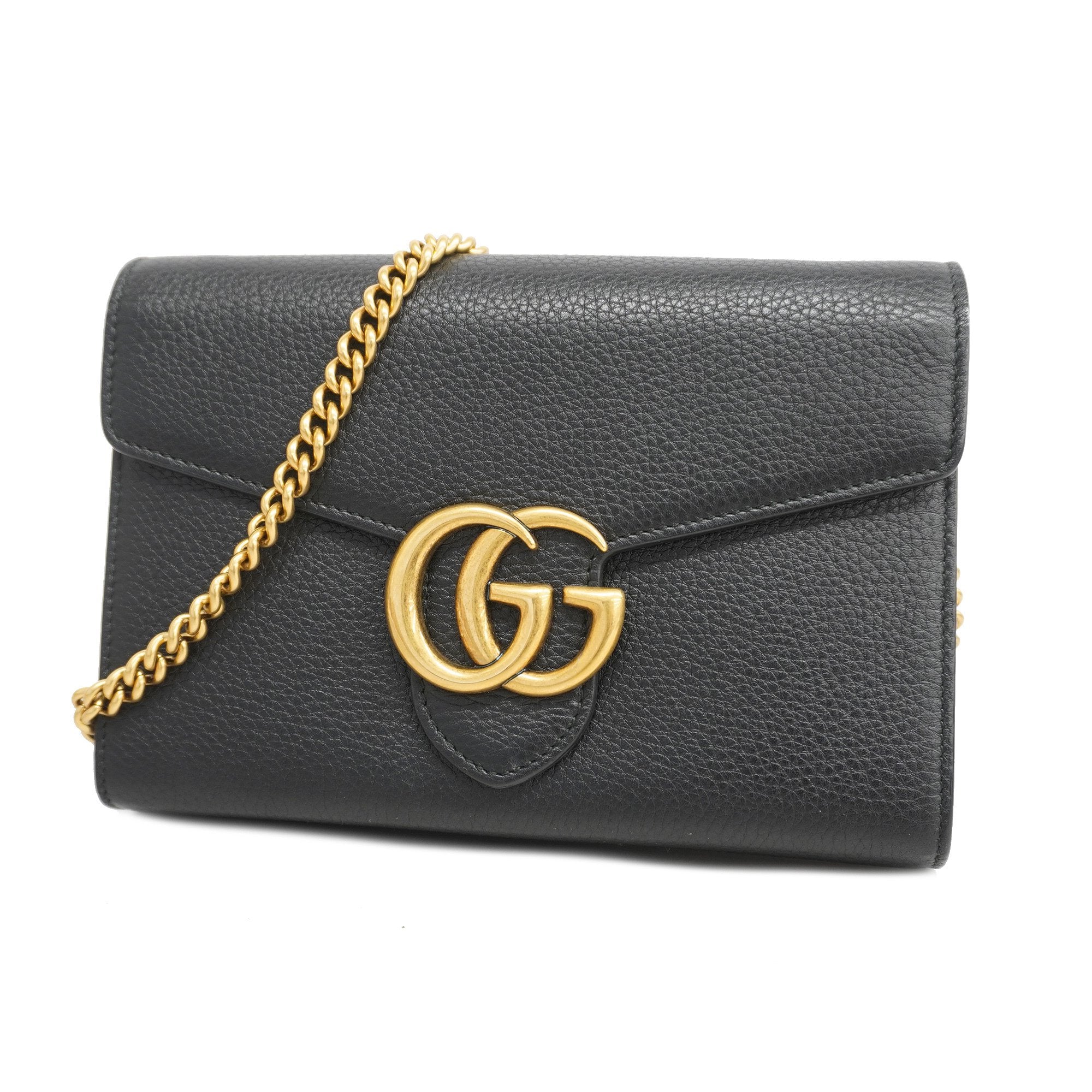 Black gucci bag with hotsell gold chain