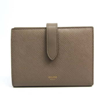 Celine Strap Medium Multifunction 104813 Women's Leather Wallet (bi-fold) Grayish
